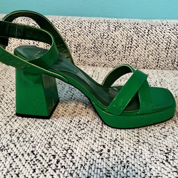 Giampaolo Viozzi Green Patent Leather Sandals - Picture 3 of 10